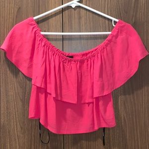 Forever 21 Hot Pink Off Shoulder Crop Top NWT